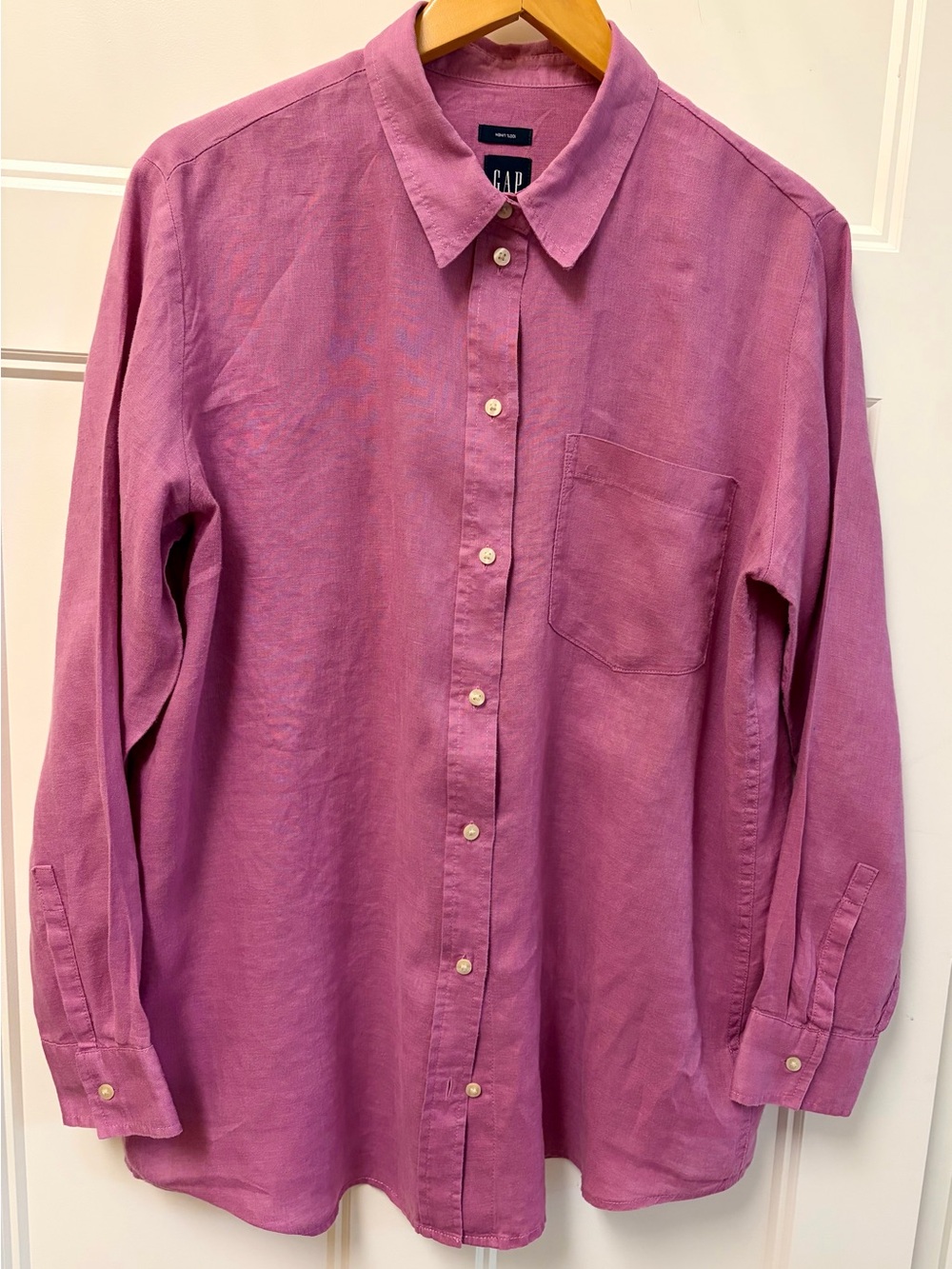 GAP  linen women Button-Down Shirt in purple clover